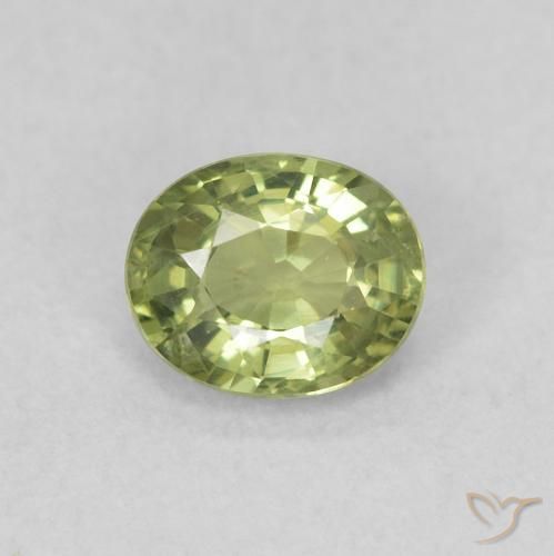 0.50ct 자연스러운 따뜻한 포레스트 그린 사파이어, 타원형, VVS-VS