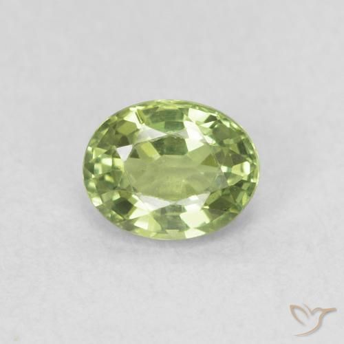 0.44ct 자연스러운 따뜻한 녹색 사파이어, 타원형, VVS-VS