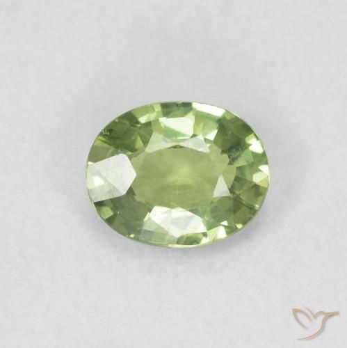 0.39ct 자연스러운 따뜻한 녹색 사파이어, 타원형, VVS-VS