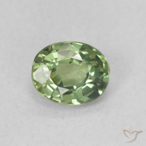 0.56ct 자연스러운 라이트 세이지 그린 사파이어, 타원형, VVS-VS