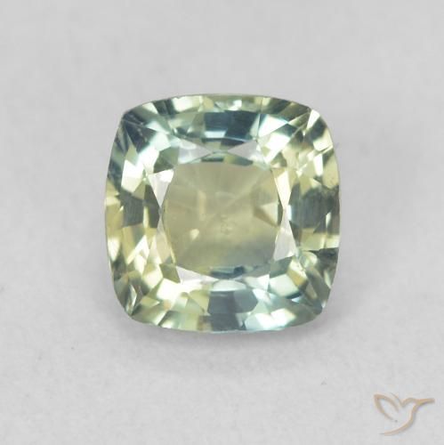 0.77ct 자연스러운 청록색 사파이어, 방석, VS
