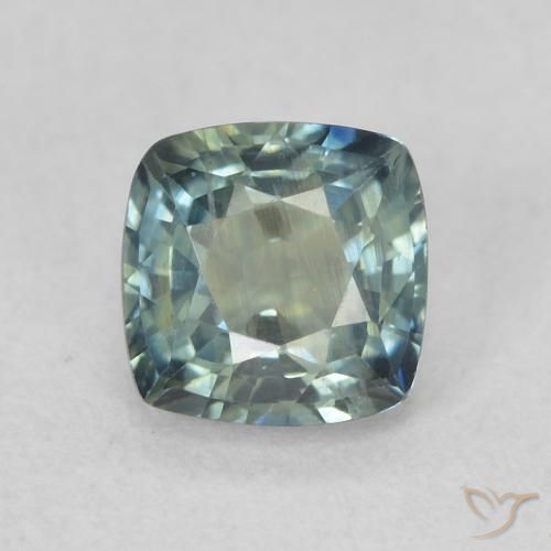 0.87ct 자연스러운 청록색 사파이어, 방석, VS