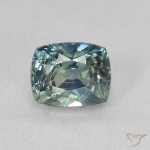 0.74ct 자연스러운 청록색 사파이어, 방석, VS