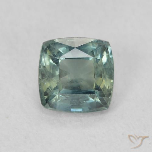 0.71ct 자연스러운 미디엄 블루 그린 사파이어, 방석, VS