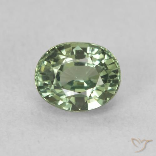 0.73ct 자연스러운 라이트 포레스트 그린 사파이어, 타원형, VVS-VS