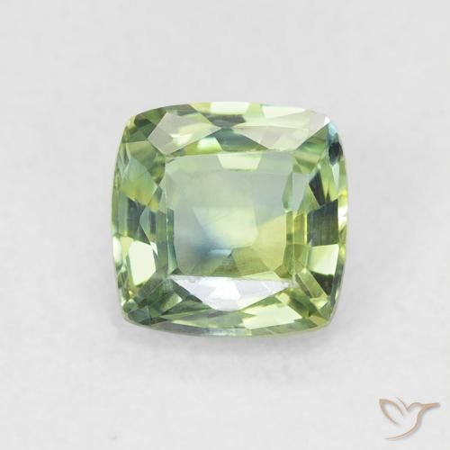 0.79ct 자연스러운 미디엄 그린 사파이어, 방석, VVS