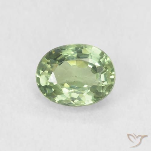 0.57ct 자연스러운 라이트 세이지 그린 사파이어, 타원형, VVS-VS