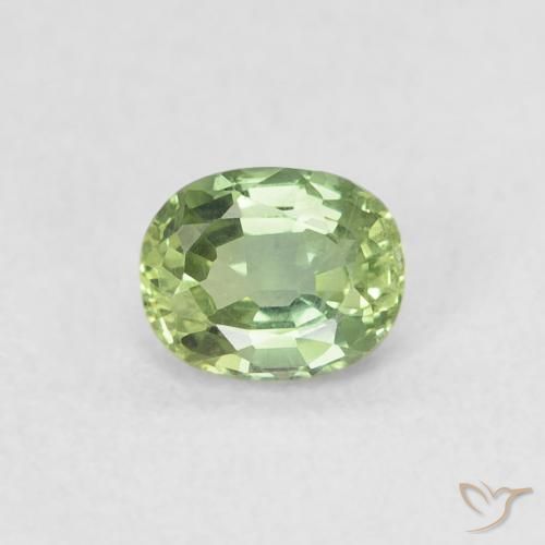 0.44ct 자연스러운 따뜻한 녹색 사파이어, 타원형, VVS-VS