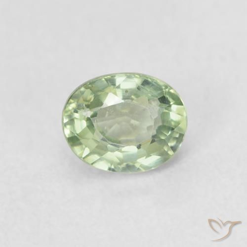 0.60ct 자연스러운 매우 밝은 녹색 사파이어, 타원형, VVS-VS