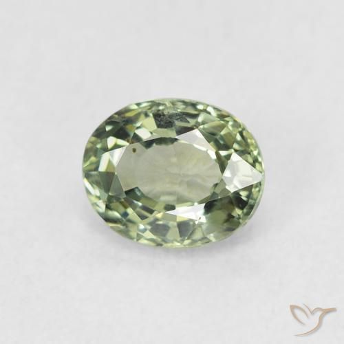 0.60ct 자연스러운 세이지 그린 사파이어, 타원형, VVS-VS