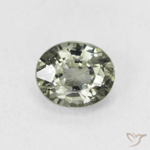 0.66ct 자연스러운 따뜻한 녹색 사파이어, 타원형, VVS-VS