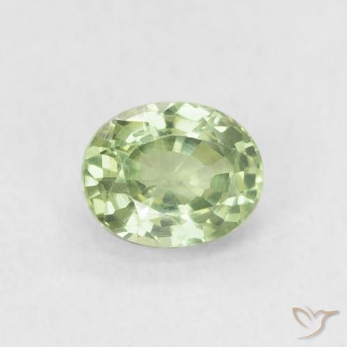 0.63ct 자연스러운 매우 밝은 세이지 그린 사파이어, 타원형, VVS-VS