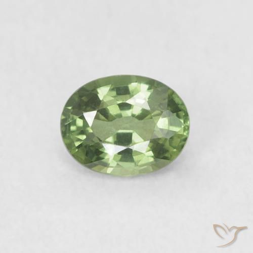 0.46ct 자연스러운 미디엄 그린 사파이어, 타원형, VVS-VS