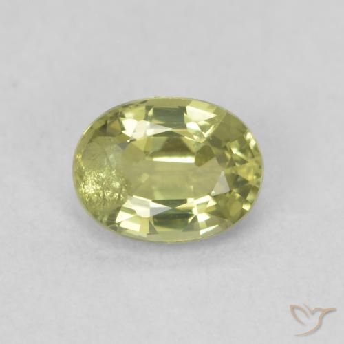0.54ct 자연스러운 미디엄 그린 사파이어, 타원형, SI