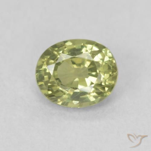 0.54ct 자연스러운 올리브 그린 사파이어, 타원형, VS