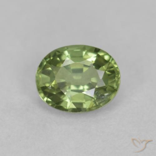 0.43ct 자연스러운 올리브 그린 사파이어, 타원형, VS