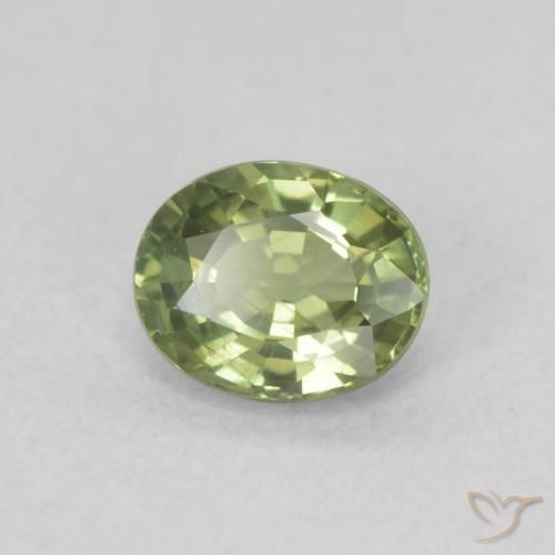 0.47ct 자연스러운 미디엄 그린 사파이어, 타원형, VS