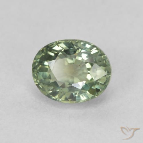0.69ct 자연스러운 연한 초록색 사파이어, 타원형, VS