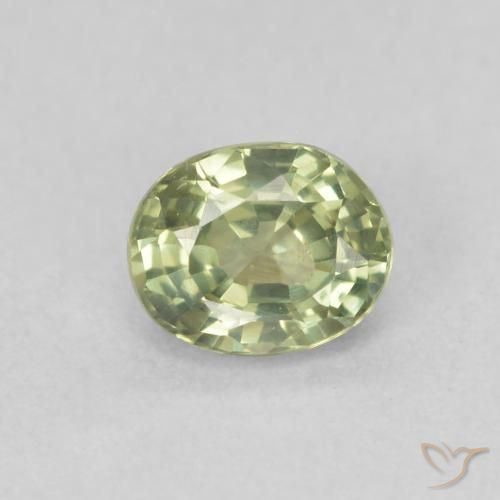 0.53ct 자연스러운 따뜻한 녹색 사파이어, 타원형, VS