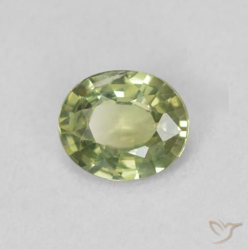 0.40ct 자연스러운 미디엄 그린 사파이어, 타원형, VS