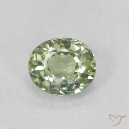 0.58ct 자연스러운 흙빛 녹색 사파이어, 타원형, VVS