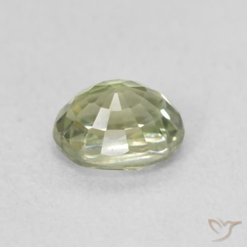 0.57캐럿 천연 Medium Dark-Green 사파이어, 타원형, VVS