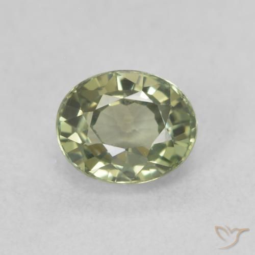 0.67ct 자연스러운 따뜻한 포레스트 그린 사파이어, 타원형, VVS