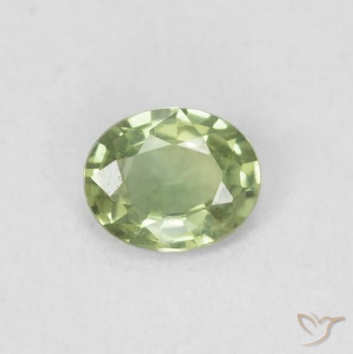 0.33ct 자연스러운 라이트 라이블리 그린 사파이어, 타원형, VVS