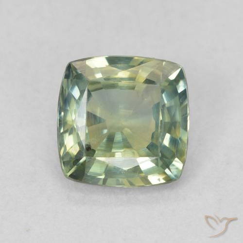 0.72ct 자연스러운 미디엄 블루 그린 사파이어, 방석, VVS