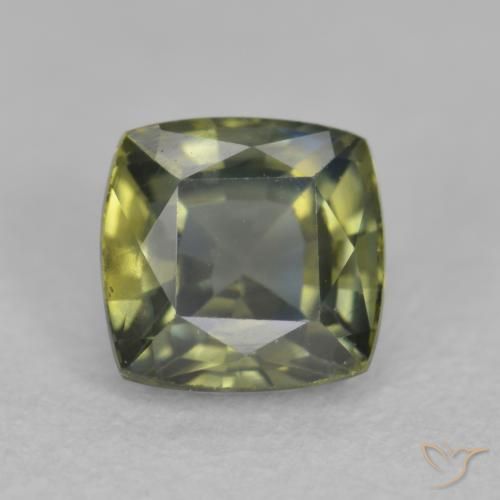 0.69ct 자연스러운 초록빛이 도는 파란색 사파이어, 방석, VVS-VS
