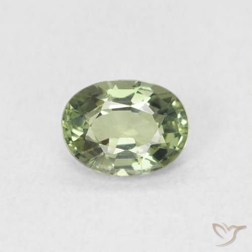 0.42ct 자연스러운 회녹색 사파이어, 타원형, VVS