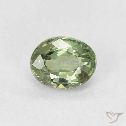 0.62ct 자연스러운 회녹색 사파이어, 타원형, VVS