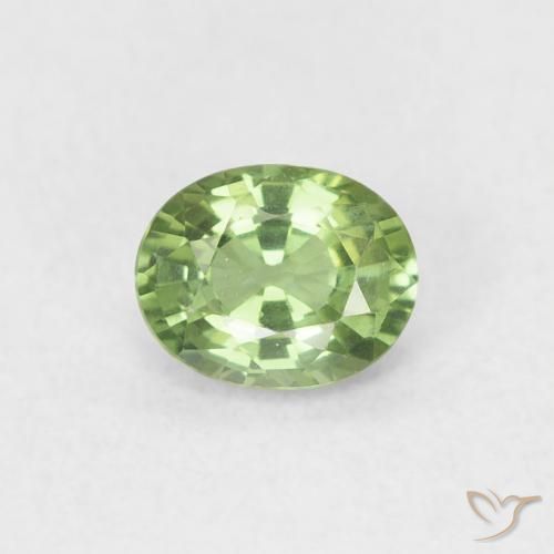 0.48ct 자연스러운 미디엄 그린 사파이어, 타원형, VVS