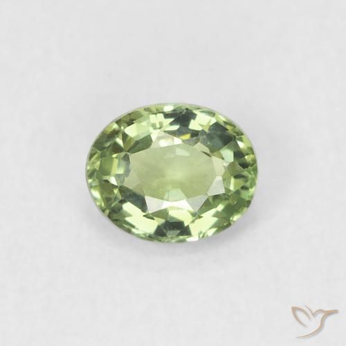 0.45ct 자연스러운 미디엄 그린 사파이어, 타원형, VVS