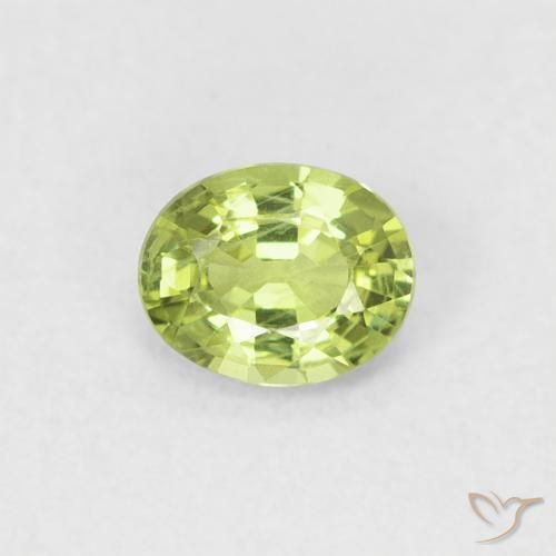 0.40ct 자연스러운 라임 그린 사파이어, 타원형, VS