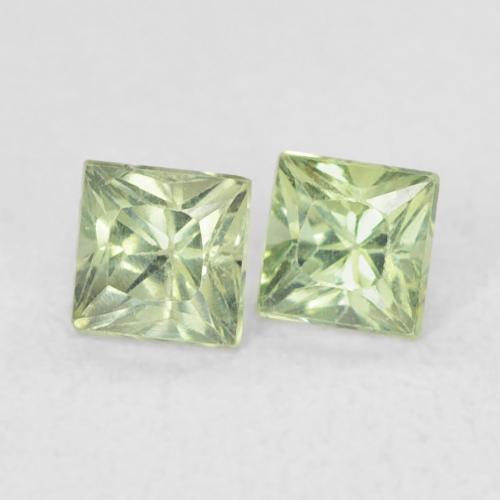 0.48캐럿 천연 Medium Light Green 사파이어 보석, 정사각형, VS