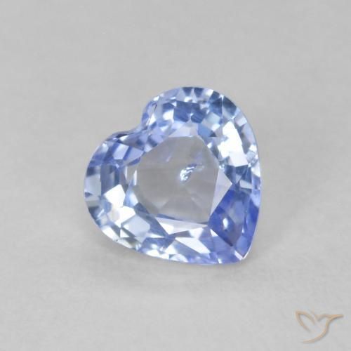 0.60ct 자연스러운 파스텔 블루 사파이어, 마음, VS-SI