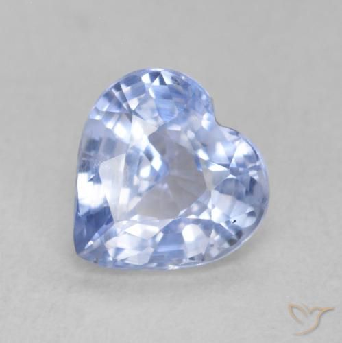 0.87ct 자연스러운 파스텔 블루 사파이어, 마음, VS