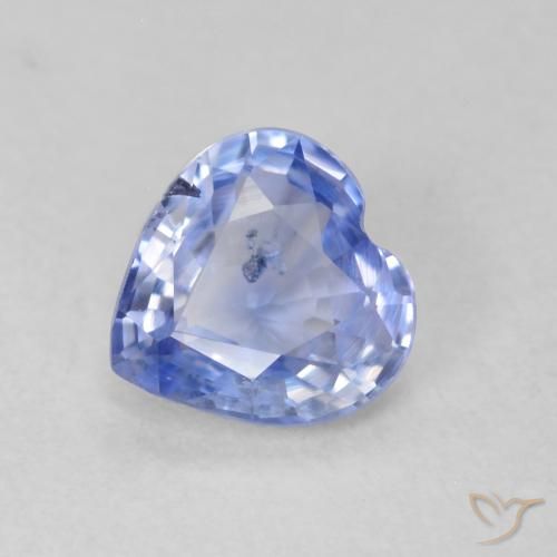 0.60ct 자연스러운 파스텔 블루 사파이어, 마음, VS-SI