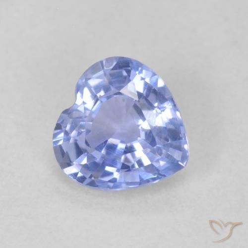 0.70ct 자연스러운 파스텔 블루 사파이어, 마음, VS