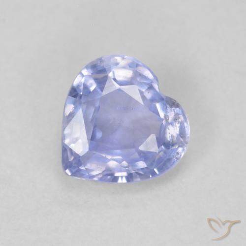 0.63ct 자연스러운 라이트 퍼플리쉬 블루 사파이어, 마음, VS