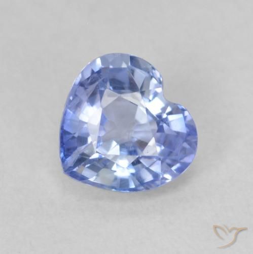 0.76ct 자연스러운 파스텔 블루 사파이어, 마음, VS
