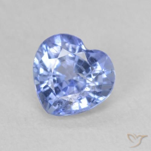 0.80ct 자연스러운 파스텔 블루 사파이어, 마음, VS