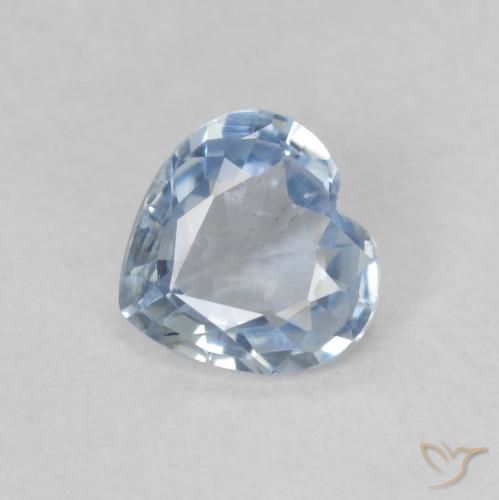 0.51ct 자연스러운 하늘색 사파이어, 마음, VS