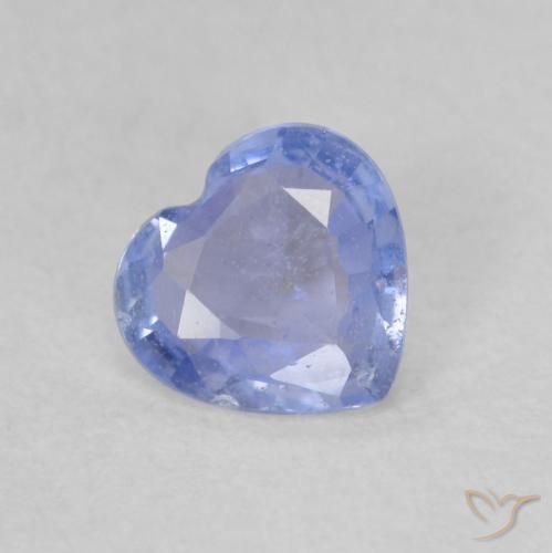 0.51ct 자연스러운 자줏빛을 띤 파란색 사파이어, 마음, VS