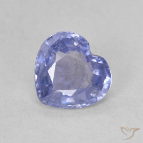 0.68ct 자연스러운 은빛 파란색 사파이어, 마음, VS