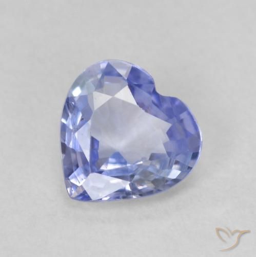 0.65ct 자연스러운 하늘색 사파이어, 마음, VS