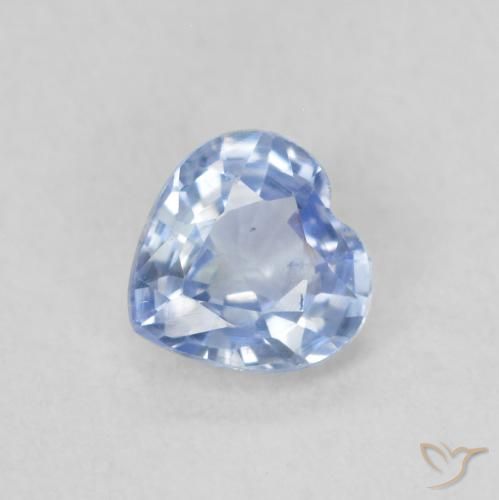 0.46ct 자연스러운 파스텔 블루 사파이어, 마음, VS