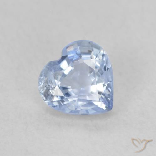 0.47ct 자연스러운 파스텔 블루 사파이어, 마음, VS-SI
