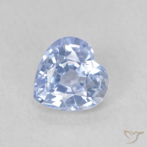 0.58ct 자연스러운 파스텔 블루 사파이어, 마음, VS